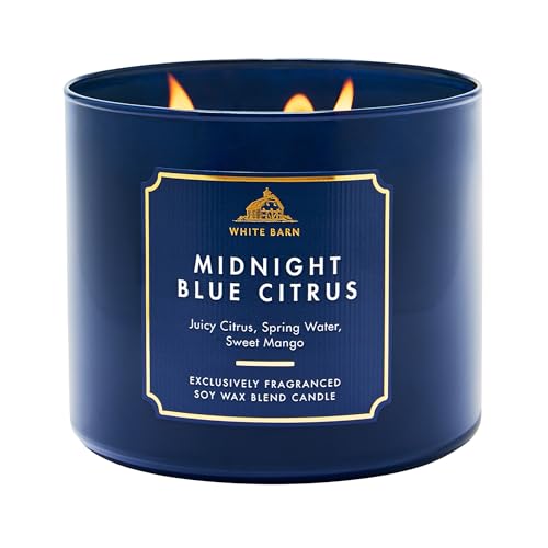 Bath & Body Works Midnight Blue Citrus 3-Wick Candle - Scented Candle for At-Home Use...