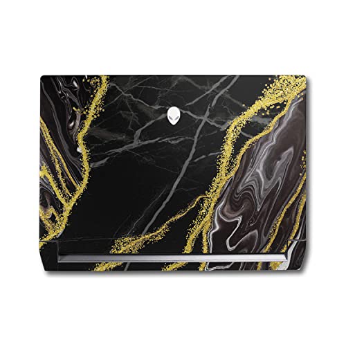Image of MightySkins Skin Compatible With Alienware M17 R5 (2022) Full Wrap Kit - Black Marble Glitter | Protective, Durable, and Unique Vinyl Decal wrap cover | Easy To Apply & Change Styles | Made in the USA