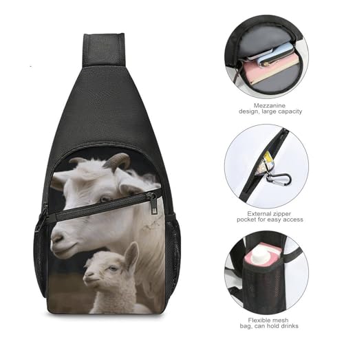 Bolso cruzado casual con diseño de oveja para mujer y hombre miniatura 5