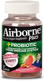 Airborne Probiotic Plus Gummies 1000mg of Vitamin C Immune Support Supplement 27 ea (Pack of 2) - coolthings.us