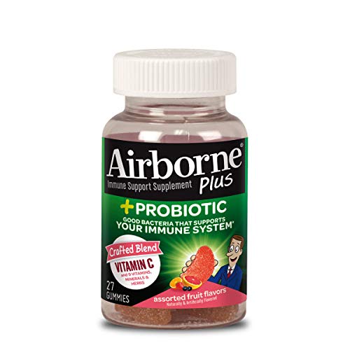 Airborne Probiotic Plus Gummies 1000mg of Vitamin C Immune Support Supplement 27 ea (Pack of 2)