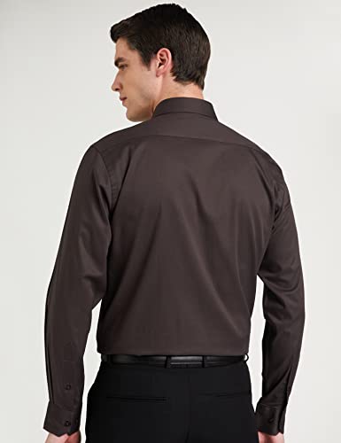 Image of Amazon Brand - Symbol Men's Solid Cotton Formal Shirt | Plain | Full Sleeve - Regular Fit (Available in Plus Sizes)