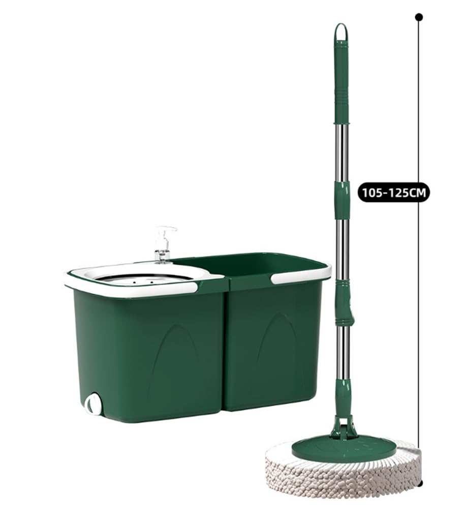 Freihändiger Schleudermopp mit Eimer, Dual-Drive-Selbstauswringsystem, EIN-Zug-Reinigung für Wohnböden, verdickter Einzeleimer, berührungsloses Nasswischen