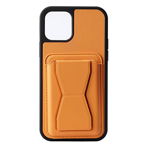 Étui de téléphone antichoc iPhone XS avec support de carte d'insertion pliable en PU jaune