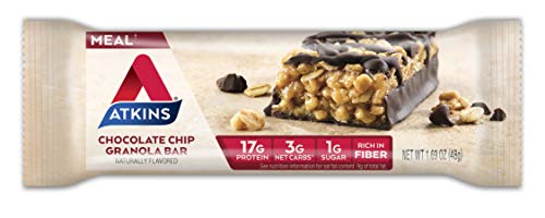 Atkins Protein Meal Bar, Chocolate Chip Granola, Keto Friendly, 8 Count #TOP1