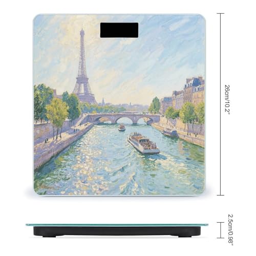 Báscula digital de baño con diseño Torre Eiffel y pantalla LED miniatura 2
