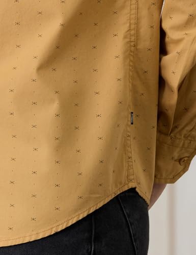 Image of Amazon Brand - Symbol Men Cotton Casual Printed Shirt| Mandarin Collar | Regular Fit | Printed | Full Sleeve | Available in Plus Sizes