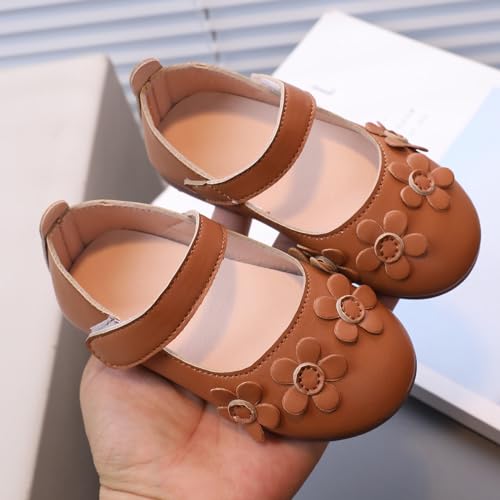 IWIHMIV Toddler Girls Flat Mary Jane Shoes Flower Girl Soft Soled Breathable Non Slip Dress School Wedding Party Shoes2