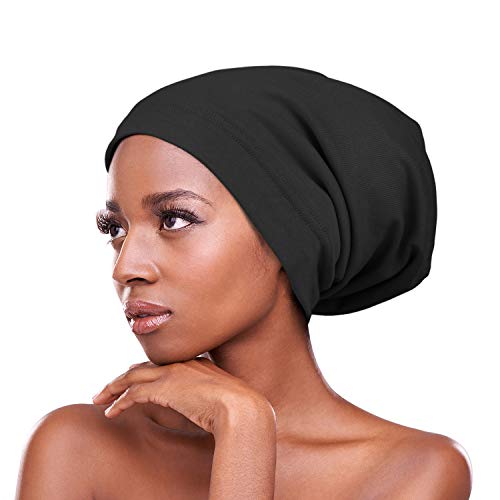 Winitas Sleeping Cap for Curly Natural Hair Women Silk Satin Lining Large