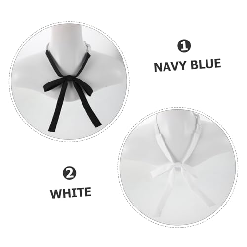2PCS Japanese Style Bow Tie for Women Adjustable Lightweight Ribbon Necktie Versatile Matte Finish for School Uniforms Casual Wear Seasons3