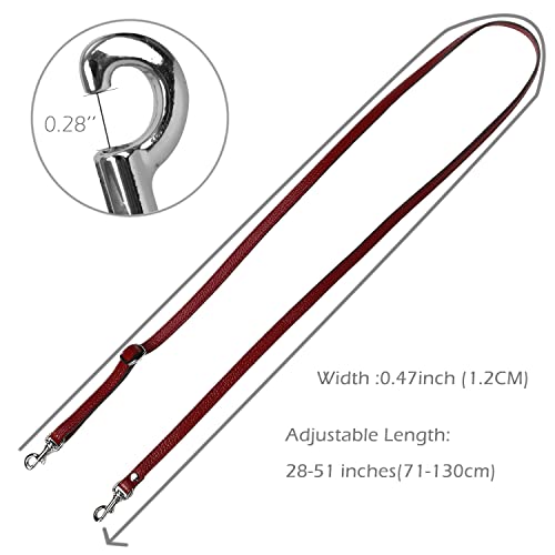 Sangles de rechange en cuir véritable rouge violacé pour sac à main - 2