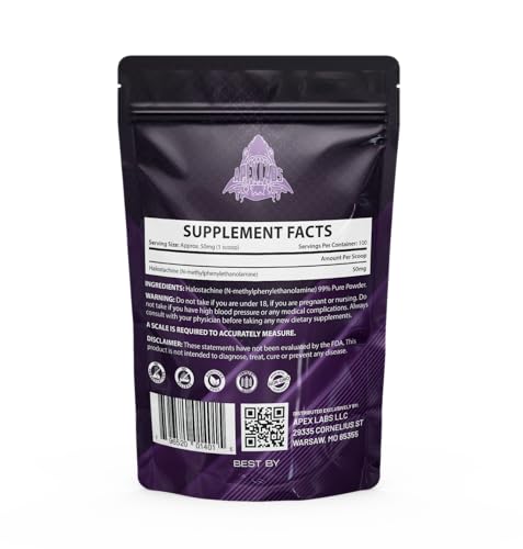 Image of Halostachine Powder Supplements (Ready for Use) | Nootropic and Energy Agent | Non-GMO, Gluten Free | Made in USA - Third Party Tested (5 Grams)