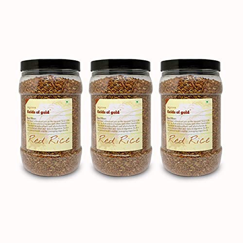 Image of PRISTINE Fields of Gold Red Rice Jar, 1 kg (Pack of 3)