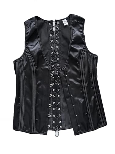 Wvapzxx Men Corset Slim Fit Waist Trainer Shaping Vest Tummy Control Lace Up Boned Vintage Waistcoat