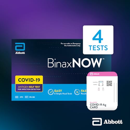 binaxnow covid-19 antigen self test 1 pack 4 tests total covid test with 15-minute results without sending to a lab easy to use at home