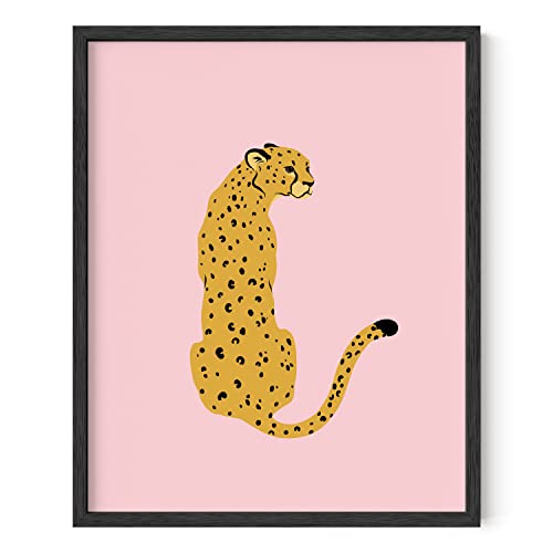 HAUS AND HUES Cheetah Print Wall Decor Pink Poster | Posters for Room Aesthetic Blush Pink Wall Decor Cheetah Wall Art | Unframed 16” x 20”