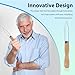 2pcs Button Hook Assist Device with Easy-Grip Wooden Handle for Shirts, Coats, Dresses - Ideal Button Aids for Arthritis & Limited Dexterity Fine Tip