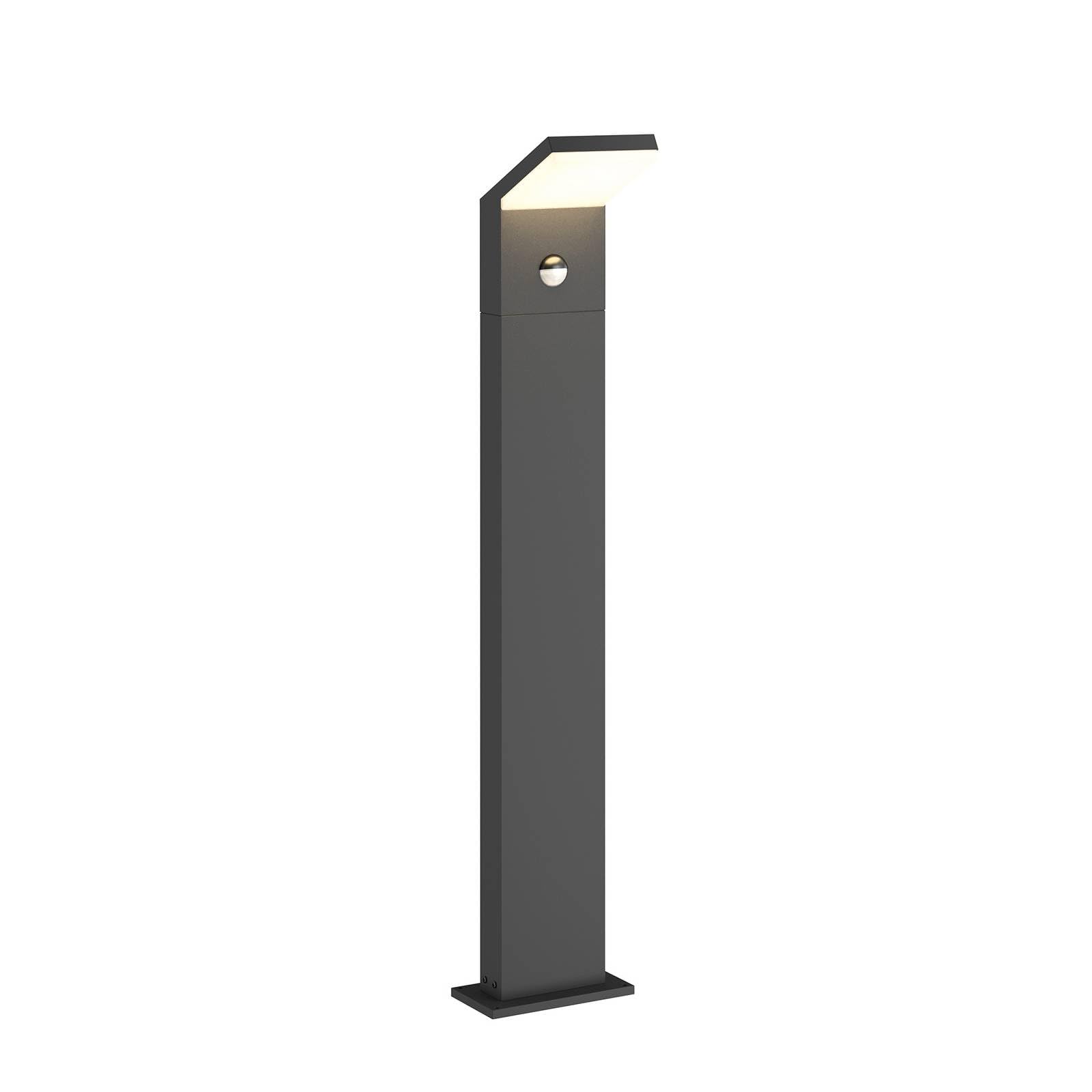 Arcchio LED Außenleuchte Yolena mit Bewegungsmelder (spritzwassergeschützt (Modern) in Schwarz aus Aluminium (1 flammig,) - Wegeleuchte Pollerleuchte Wegelampe Sockelleuchte