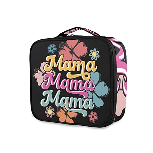Mallette de maquillage paresseux rose grand format Retro Cute Floral