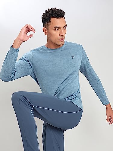 Image of TECHNOSPORT Men's Polyester Solid Slim Fit T-Shirt