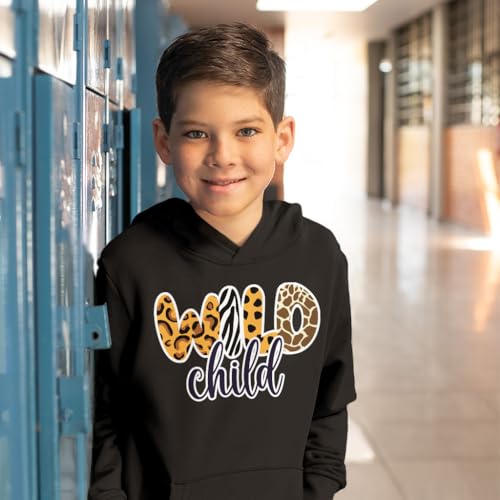 Wild Child Kids' Hoodie - Animal Print Hooded Sweatshirt - Retro Boho Hoodie for Kids4