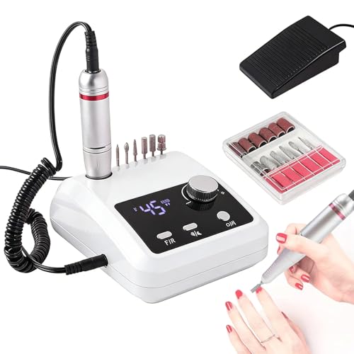 Perceuse à ongles pour manucure à la maison avec écran LCD et base