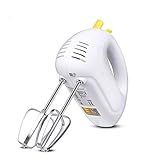 AYDQC Mezclador de Mano Antiguo portátil, Mini batidor eléctrico de Huevo eléctrico mezcladores de Mano for Cocina con ajustes de 5 velocidades batidoras Blancas fengong (Color : White)