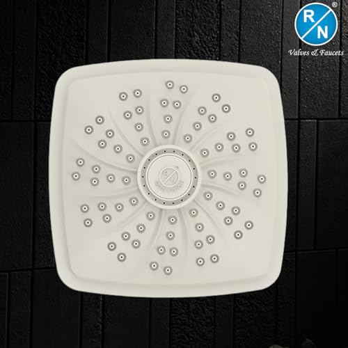 Image of RN PTMT Superior Plastic Overhead Shower with 12 inch Shower Arm (White) | Shower Size: 13X13cm | RainFall Shower RNPTS01A11