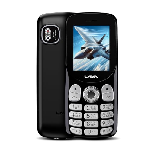Image of Lava A1 Tejas Dual SIM Keypad Phone with 2'' Big Display | Long-Lasting AI Battery | Type C USB Port | Vibration Alert | FM Radio & MP3 Player | Military-Grade Durability - Black