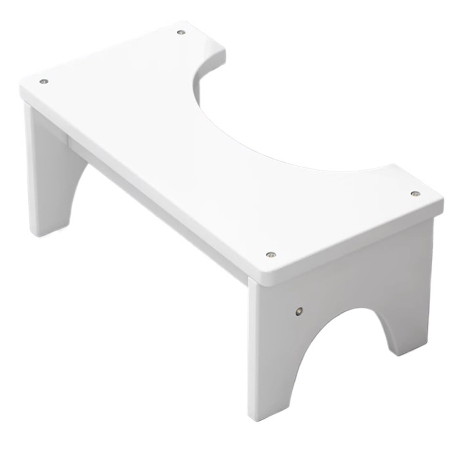 Taburete para el inodoro portátil en color blanco con soporte resistente de 400 libras
