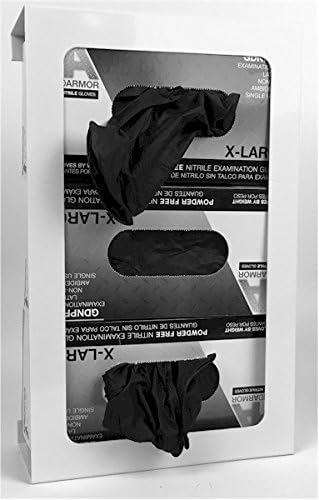 Wall Mounted Triple Capacity Disposable Glove Box Holder/Dispenser. 18 Gauge Steel, Black