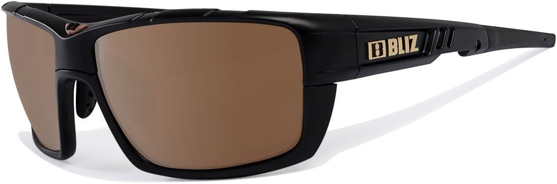 Bliz Tracker Ozon Sunglasses - Black/Gold Frame with Brown/Gold Mirror Polarized Lens