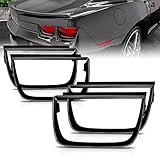AmeriLite for 2010-2013 Chevy Camaro 4pcs Tail Light Matte Black Bezel Covers - Passenger and Driver Side