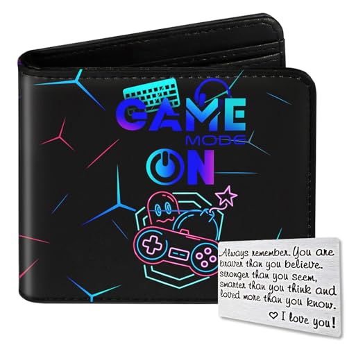 Image of Kids Wallet for Boys, Cool Wallets for Teen Son Ages 4 5 6 7 8 9 10 11 12 13 14 15 16, Leather Bifold Purse for Kid, Christmas Birthday Gift for Video Game Gaming Gamer Teenage