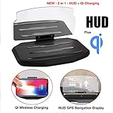 Qi Wireless Universal de Carga Head-up Display para Coche HUD Reflector teléfono del Coche navegación GPS para Todos los teléfonos móviles Qi