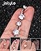 Jstyle G23 Titanium Dangle Belly Button Rings for Women 14G Internally Threaded Belly Ring Dangling Piercing Jewelry with Dangling CZ Hypoallergenic Navel Piercing Ring Silver Plated