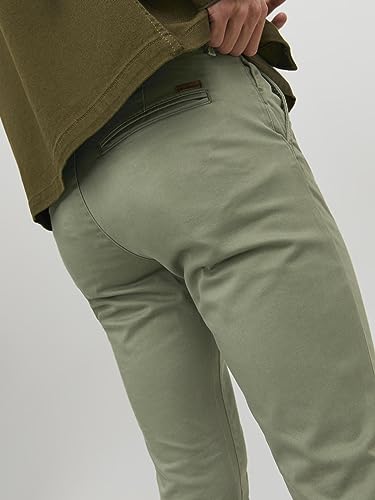 JACK & JONES Herren Chino Hose Stretch Pants Konischer Schnitt Slim Fit Look JPSTMARCO JJBOWIE, Farben:Grün, Größe Hosen:28W / 30L… – Ansicht 6