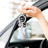 PRETYZOOM Autobus Kierowca Prezent Dziękuję za Bezpieczne Brelok Kierowca Szkolny Dziękuję Biżuteria Prezenty Brelok dla Kierowcy Urodziny 2 Sztuk, Srebrny