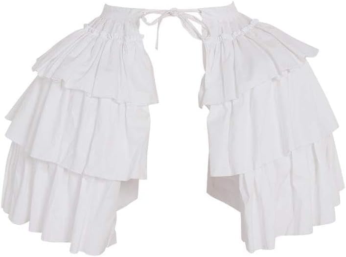 DUNHAO COS Women's White Crinoline Pannier Underskirt Victorian Dress Petticoat
