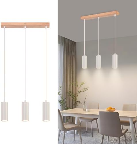 NETTLIFE Suspension En Bois, Lampe Suspendue E27, Lampe De Table à
