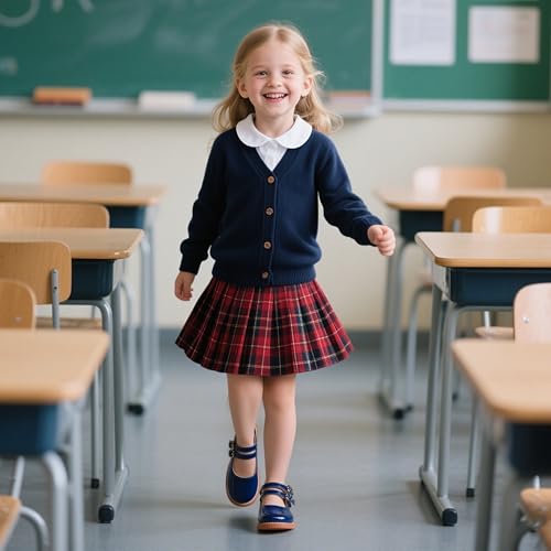 Flaryzone Toddler Little Girl Mary Jane School Uniform Oxfords Flat Dress Shoes3