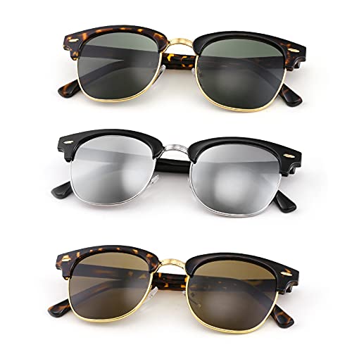 FEISEDY Sunglasses for Men Women Matte Finish Semi-Rimless Frame Driving Sun glasses Mirror 100% UV Blocking B2242