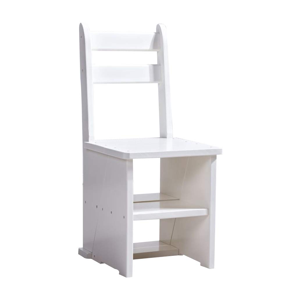 Silla para computadora en casa y escalera plegable multifunción LUNEZY de 4 peldaños