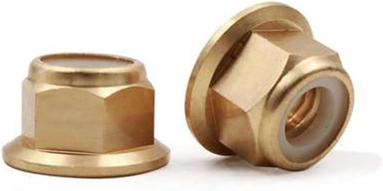 1PCS Brass Hexagon Nut Belt Pad Flange Nylon Anti-loose Non-slip Lock Nuts M2 M3 M4 M5 M6 M8 - (Size: M3)