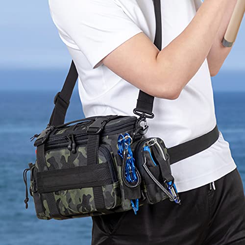 Twinfalcons Waist Fishing Bag Fishing Tackle Bag Water Resistant Fanny Pack Removeable Shoulder Strap A Reasonable Size Layout For Outdoor Brackish Freshwater Fly Fishing （Mcblacks） #TOP7
