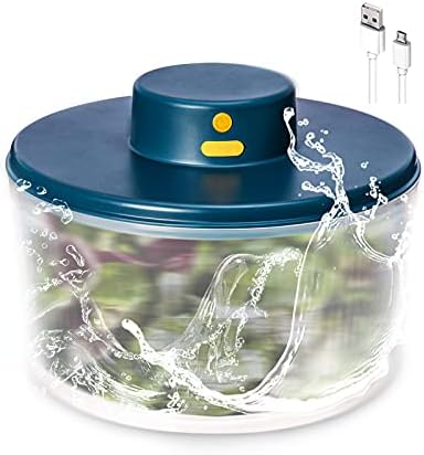 BORNKU Electric Salad Spinner 3L - USB Chargeble,Vegetable Washer with Bowl, Lettuce Cleaner and Dryer - Easy Water Drain System and Compact Storage,BPA Free and Easy to Use