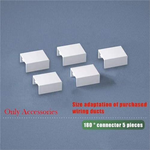 Cubiertas para Cables de Alambre 50/100cm, Canaletas de Cableado en PVC, Soporte para Mangas de Cable (Conector 180, 5 y 10 piezas, 50CM) miniatura 2