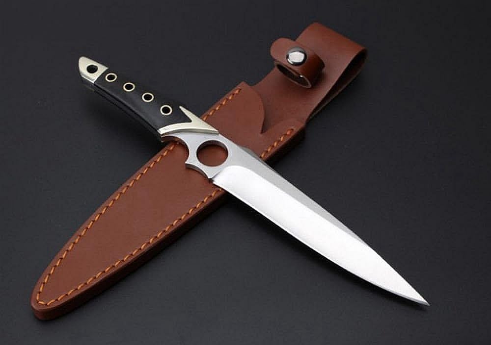 FARDEER Knife 00AS Outdoor Camping Tool Knife, zawiera brązową skórzaną osłonę, narzędzie kempingowe do wędkowania, polowania, aktywności sportowej