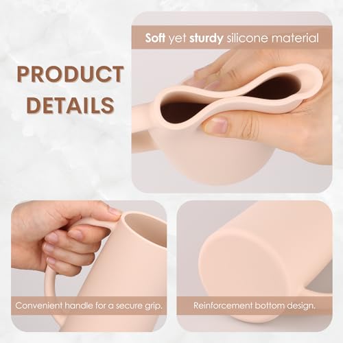 Image of Baby Bath Rinse Cup, Food Grade Silicone Body Washing Rinser Cup (Pink)