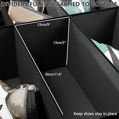 Image of homyfort Under the Bed Shoe Organizer Fits 12 Pairs and 4 Pairs Boots,Sturdy & Breathable Materials,Underbed Storage Solution for Kids Men & Women Shoes,Great Space Saver for Your Closet Set of 2